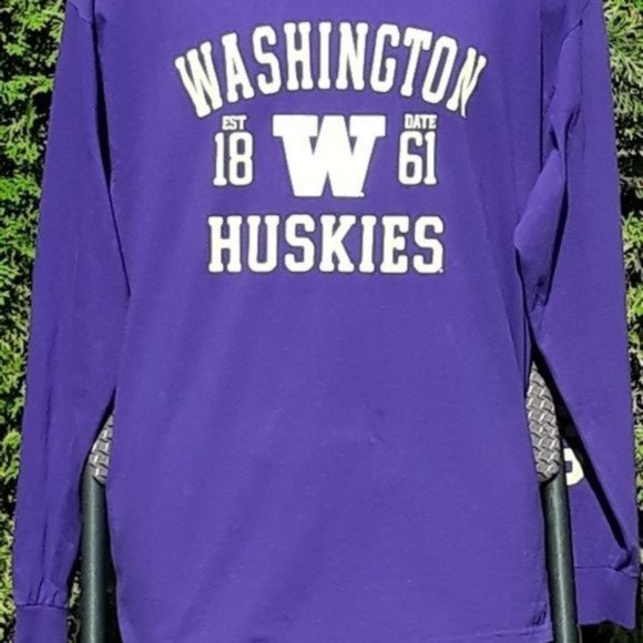 Washington Huskies Long Sleeve Purple Tee XL - Picture 4 of 13